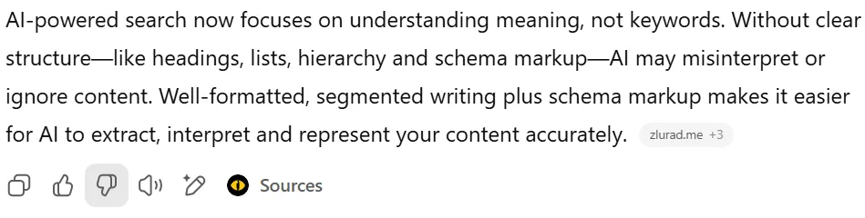 ChatGPT-4o response screenshot