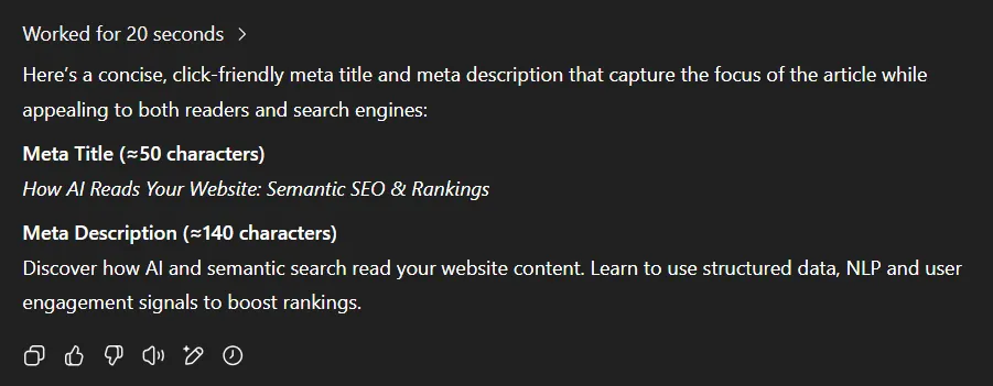 ChatGPT Agent Meta Title