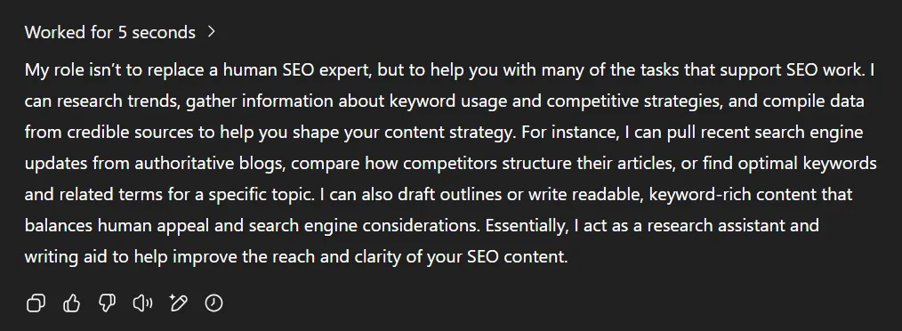 ChatGPT Agent SEO Role