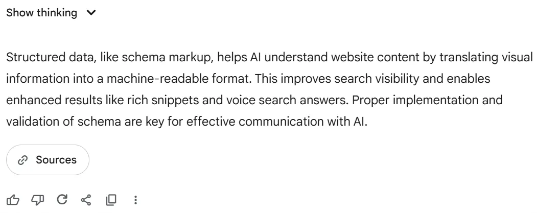 Gemini 2.5 Pro response screenshot